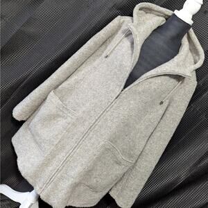 WEATHERPROOF! ASH & DOVE GRAY MARLED, WOOL BLEND HOODIE COAT, JACKET! SZ 2X